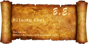 Bilszky Etel névjegykártya